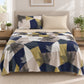 Juego de sábanas 4 piezas estampado con hojas geométricas – vista frontal