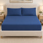 Forro ajustable liso con 2 sobrefundas bordadas, color Azul Navy – vista frontal