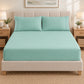 Forro ajustable liso con 2 sobrefundas bordadas, color Verde Menta – vista frontal