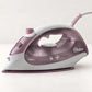 Plancha de vapor compacta rosada – perfil lateral