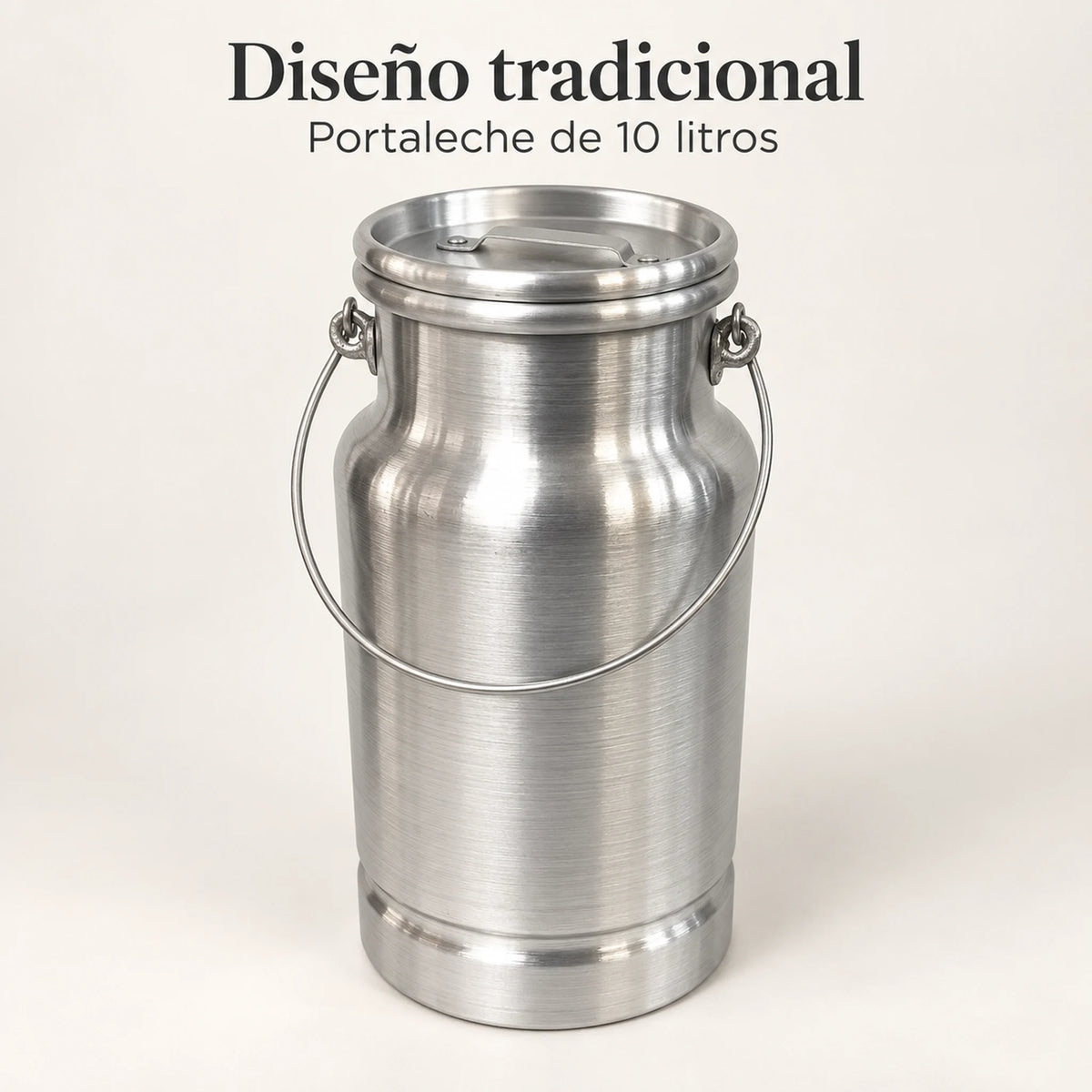 Vista general del lechero de aluminio Alinter de 10 litros