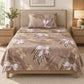 Juego de sábanas semimatrimonial 1.20 m, diseño Lazos Beige Leopardo – vista frontal