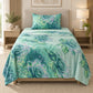 Juego de sábanas semimatrimonial 1.20 m, diseño Rosas Verde Agua – vista frontal