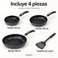 Contenido del set de sartenes Alsasa: 20, 24 y 30 cm en negro