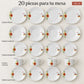 Set completo de la vajilla de porcelana Lotus en el diseño Tulipán Lineal