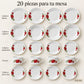 Set completo de la vajilla de porcelana Lotus en el diseño Rosa Imperial