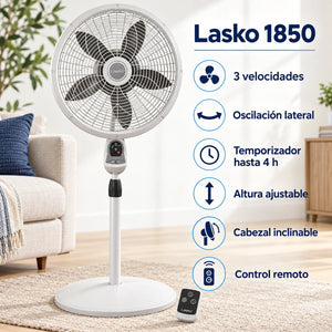 Ventilador de pedestal Lasko 18 pulgadas con control remoto – características principales