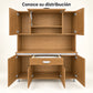 Alacena de cocina 7 puertas y 1 gaveta color Roble Miel – con puertas y gaveta abiertas
