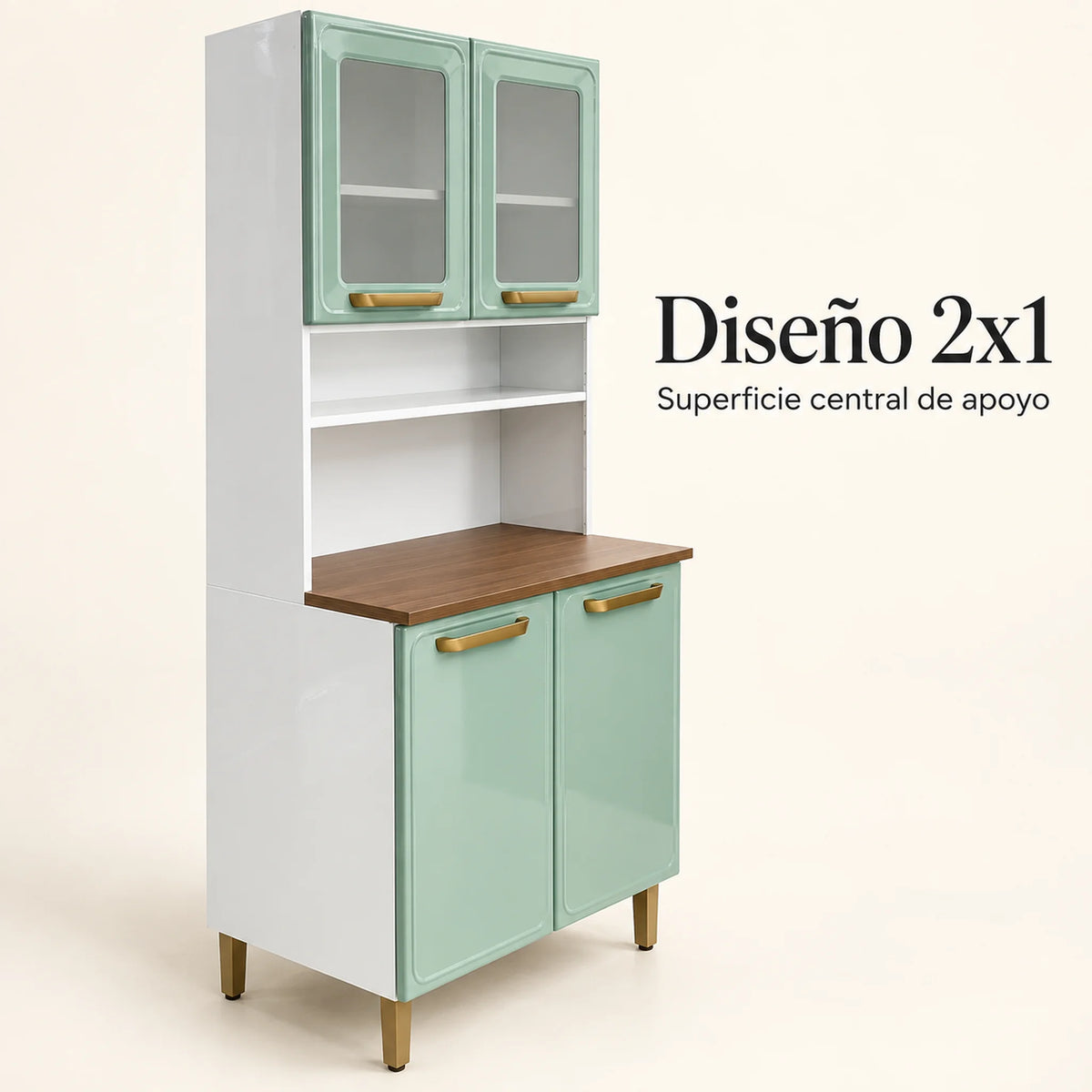 Alacena de Cocina Bertolini 2x1, vista en ángulo