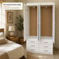 Interior del armario Treviso blanco con doble barra colgante