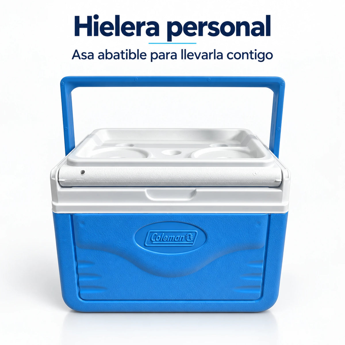 Hielera personal Coleman azul con asa abatible