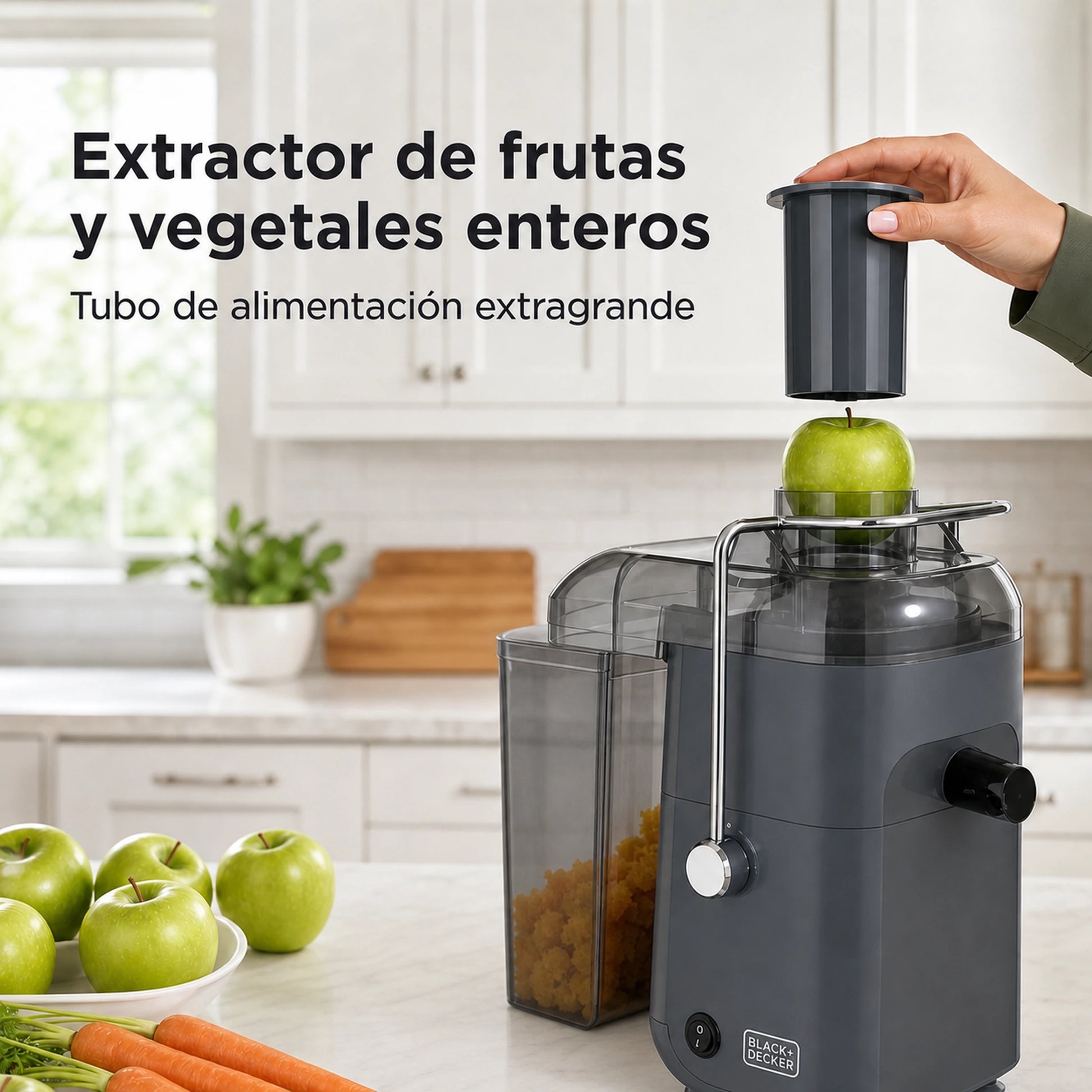 Tubo de alimentación extra grande para frutas y vegetales enteros