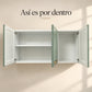 Interior blanco del gabinete aéreo de cocina metálico Bertolini de 3 puertas: un espacio con estante y otro de altura completa
