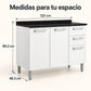 Gabinete de cocina de acero 120 cm – medidas: 120 x 89.2 x 48.3 cm