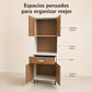 Gabinete de cocina en Blanco y Madera: espacios de almacenamiento y compartimentos