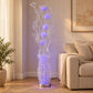 Lámpara de piso LED floral, diseño Espiral Floral Plateada – en una sala