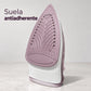 Plancha de vapor compacta rosada – suela antiadherente