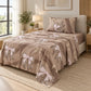 Juego de sábanas semimatrimonial 1.20 m, diseño Lazos Beige Leopardo – caída en ángulo