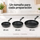 Comparación de tamaños del set de sartenes Alsasa 20, 24 y 30 cm