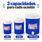 Set de 3 termos para líquidos color azul – 3 capacidades: 1.25 L, 2.40 L y 7.57 L