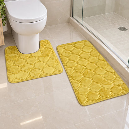 Set de 2 Tapetes de Baño Memory Foam Galesville – Antideslizantes para Ducha e Inodoro