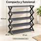 Zapatera de 5 niveles color gris – medidas: 57 x 20 x 65.5 cm
