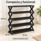 Zapatera de 5 niveles color negro – medidas: 57 x 20 x 65.5 cm