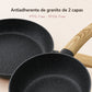 Detalle del recubrimiento antiadherente de la batería de cocina Negro