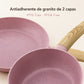 Detalle del recubrimiento antiadherente de la batería de cocina Rosa