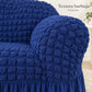 Set de cobertores Versalles color Azul Rey, detalle de la textura burbuja