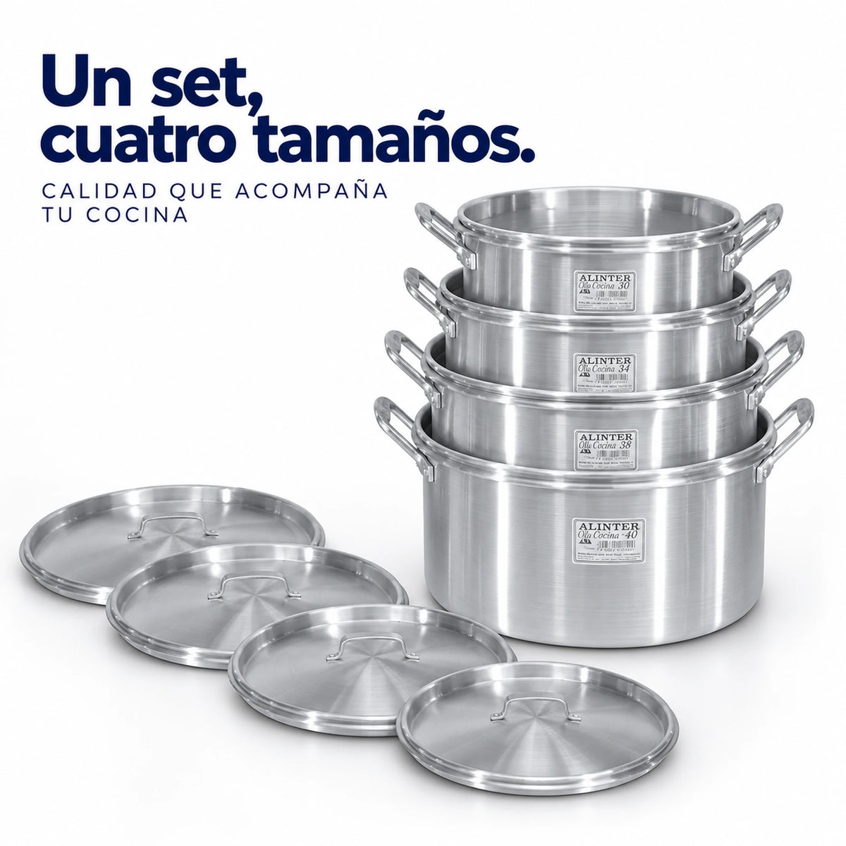 Juego de ollas de aluminio Alinter apiladas