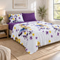Juego de sábanas 4 piezas estampado morado con mariposas – en un dormitorio
