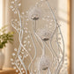 Lámpara de piso LED floral, diseño Espiral Floral Plateada – detalle de las flores