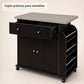 Cajón abierto del carrito auxiliar de cocina Café Oscuro / Gris Ceniza