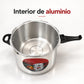 Olla de presión de aluminio de 9 litros – interior de la olla