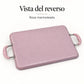 Reverso y base de la plancha doble ROCA en color Rosa Marmoleado