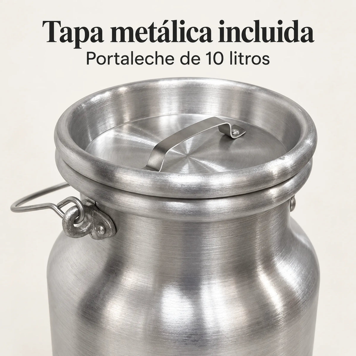 Tapa metálica del lechero de aluminio Alinter de 10 litros