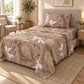 Juego de sábanas semimatrimonial 1.20 m, diseño Lazos Beige Leopardo – en un dormitorio