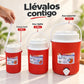 Set de 3 termos para líquidos color rojo – asas y correa para transportar