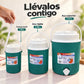 Set de 3 termos para líquidos color turquesa – asas y correa para transportar