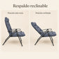 Silla reclinable Gris mostrando las distintas posiciones de respaldo ajustable