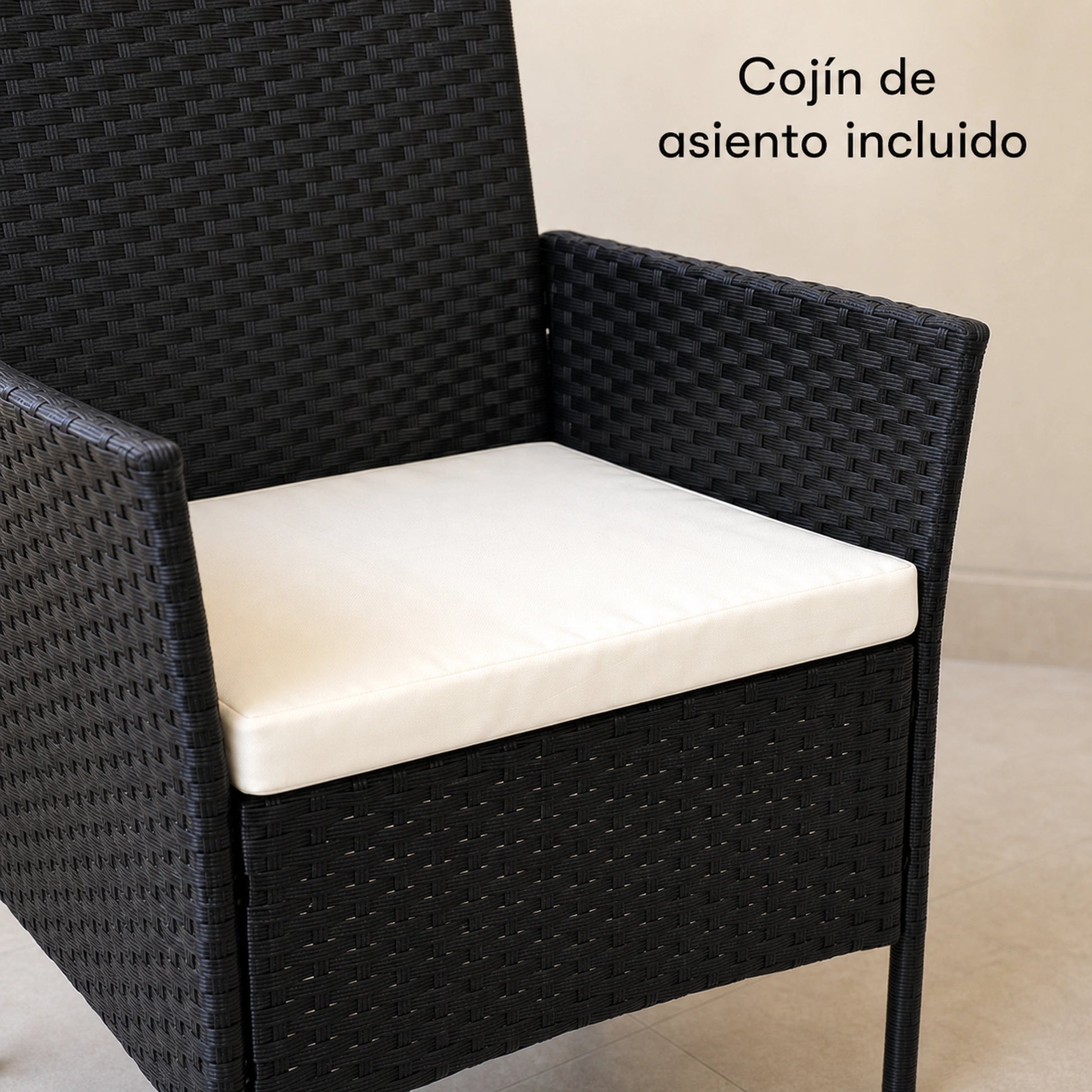 Sillón del juego de terraza con cojín de asiento incluido