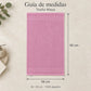 Pack de 12 Toallas Maya, variante Surtido Pastel, toalla color rosa, guía de medidas