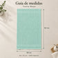 Pack de 12 Toallas Maya, variante Surtido Pastel, toalla color verde menta, guía de medidas