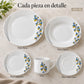 Piezas individuales de la vajilla de porcelana Lotus, diseño Mariposas Aqua