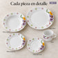 Piezas individuales de la vajilla de porcelana Lotus, diseño Jardín Primavera