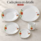 Piezas individuales de la vajilla de porcelana Lotus, diseño Tulipán Lineal