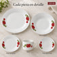 Piezas individuales de la vajilla de porcelana Lotus, diseño Rosa Imperial