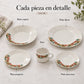 Piezas individuales de la vajilla de porcelana Lotus, diseño Jardín Toscana
