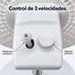 Ventilador de pedestal blanco de 18 pulgadas – control de 3 velocidades y mando de oscilación